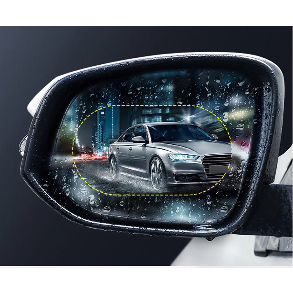 Anti Glare Car Rearview Mirror Film - 1 Çift Yağmur Geçirmez Ayna, Su