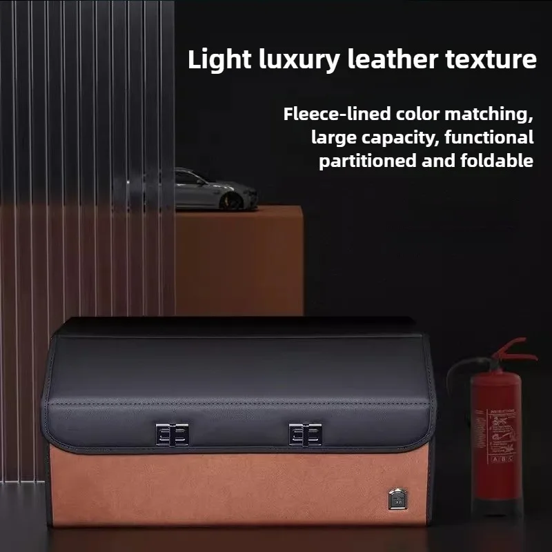 Car Trunk Organizer Foldable Storage Box - Hafif Lüks Süet Araba Bagajı Saklama