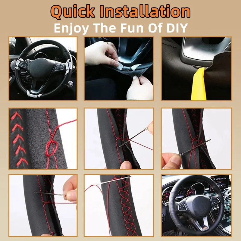 Jaguar XFL XE XJL F-PACE XKR i - Car Steering Wheel Cover Anti Slip Breathable incelemesi ve fiyatı